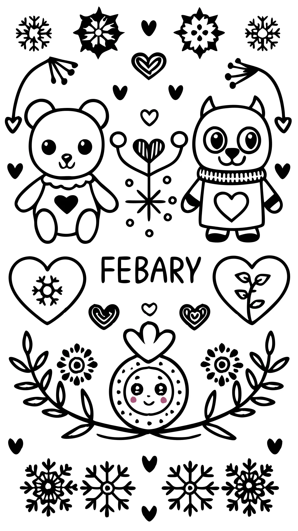 february coloring page